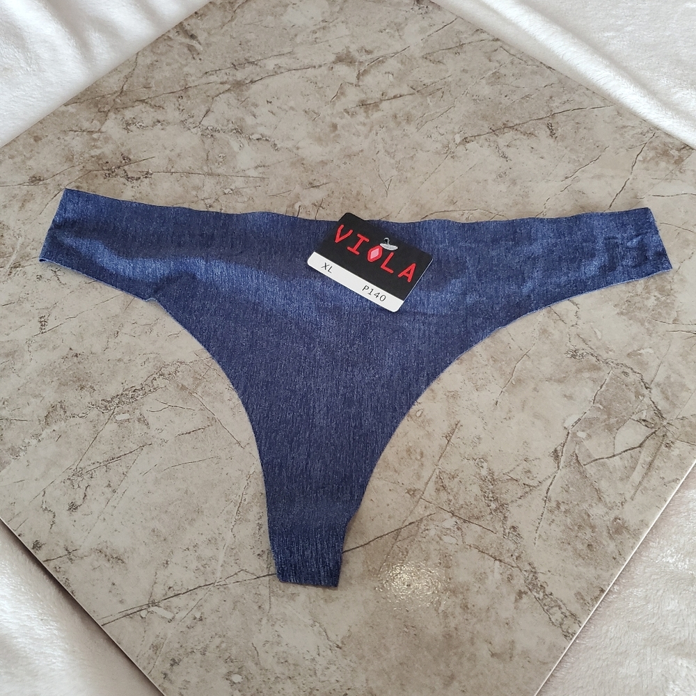 Lasercut Thong Panties Dark Blue